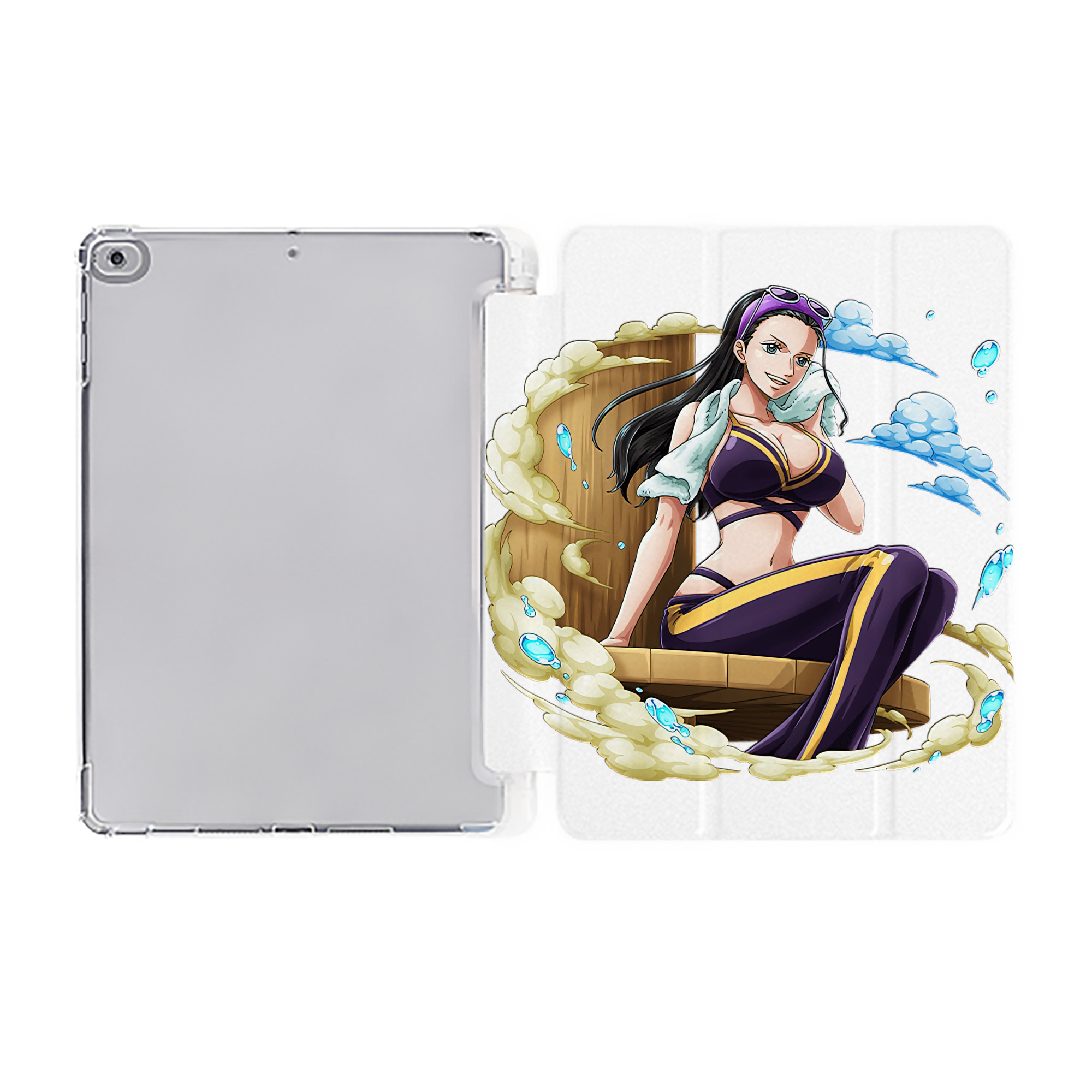 （画像用） ワンピース ニコ・ロビン ONE PIECE Nico Robin IPad ケース ペン収納付き 三つ折りスタンド PUレザー×シリコン 対応機種9.5/10.5/10.9インチ